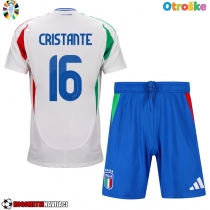 Otroške Nogometnih dresov Italija Bryan Cristante #16 Gostujoči EP 2024 Kratki rokavi (+ hlače)